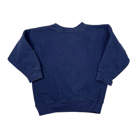 Adidas VTG 00s Logo Crewneck Sweatshirt FLAW Navy Blue Green Youth Medium 3 - Picture 2 of 6